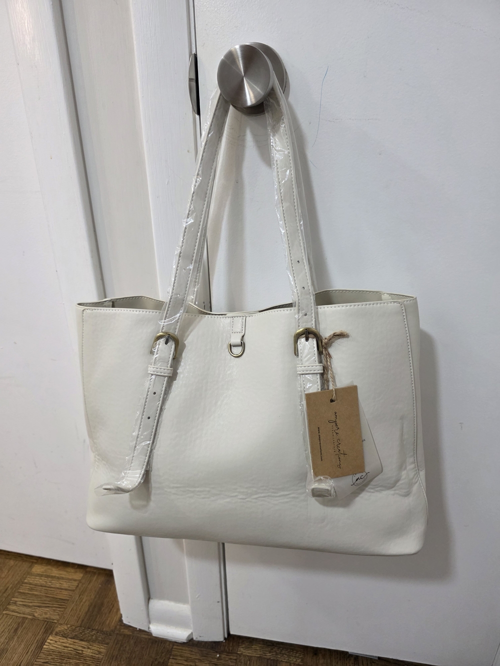 Cream White Everyday Tote Bag with Adjustable Straps